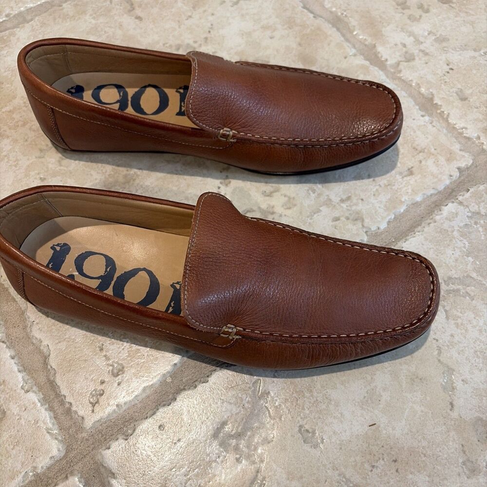 1901 Brown Pebble Grain Penny Loafer Moccasin Drivers 12 M